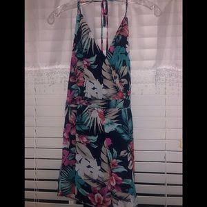 Floral backless romper